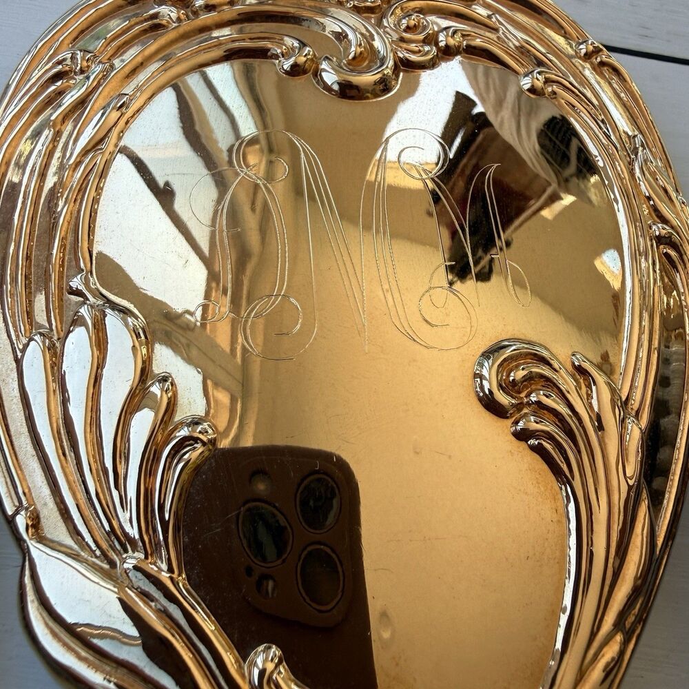Vintage International Silver Company Gold Plated 3-piece Vanity Set Monogrammed - Picture 5 of 8